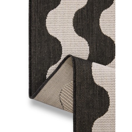 In- & Outdoor Runner Metro must/valge 80x240 cm
