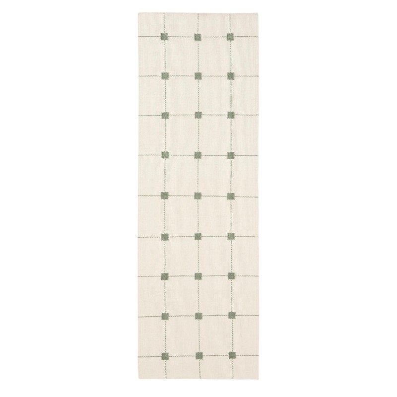 Wool Runner Grady Cream/Green 80x250 cm