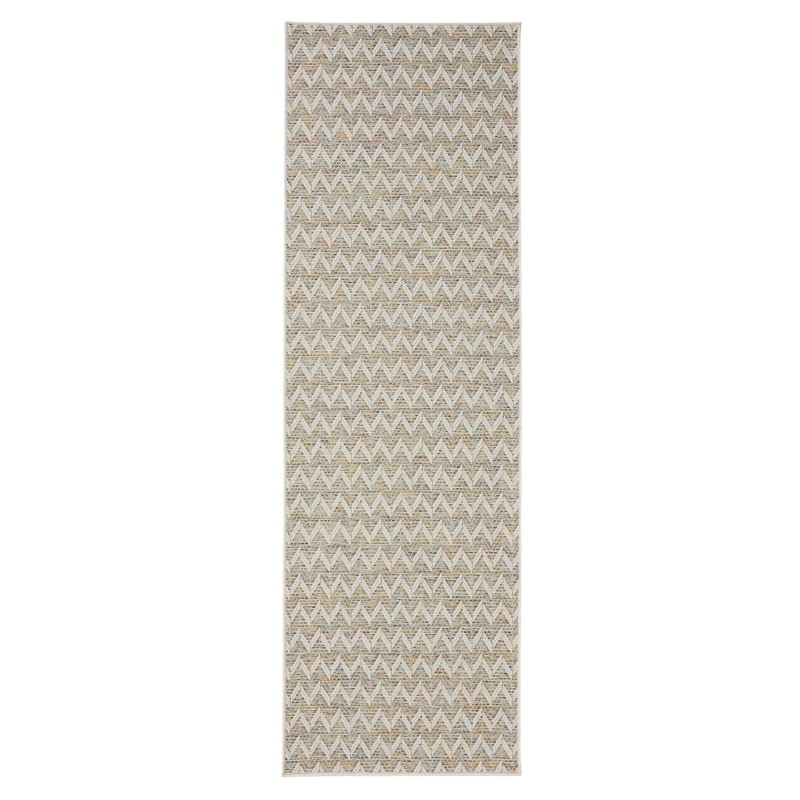 In- & Outdoor Runner Agra Blue/Cream 80x240 cm