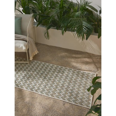 In- & Outdoor Runner Agra Blue/Cream 80x240 cm