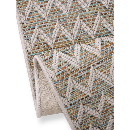 In- & Outdoor Runner Agra Blue/Cream 80x240 cm