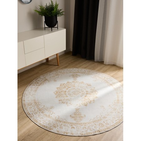 Pestav vaip George kreem/kollane ø 120 cm