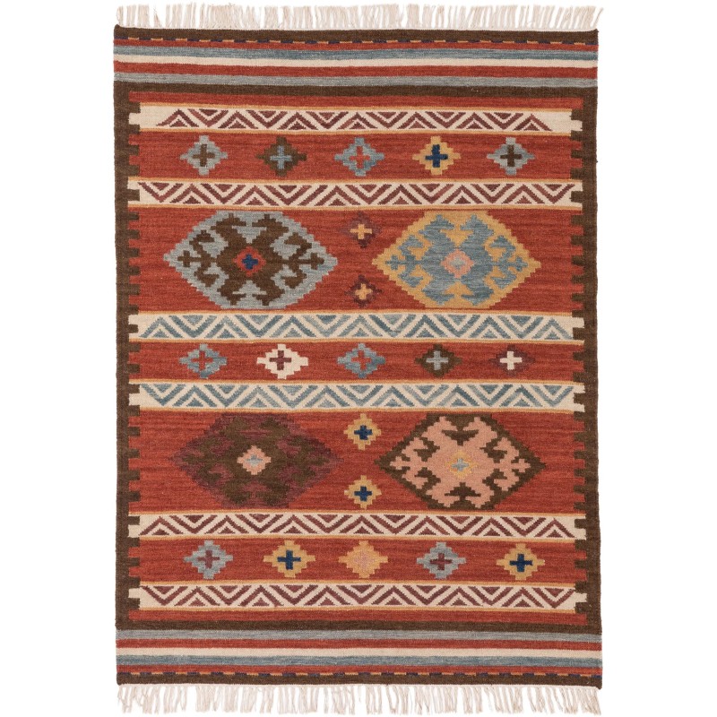 Käsitsi kootud Kilim Zohra mitmevärviline/punane 200x300 cm