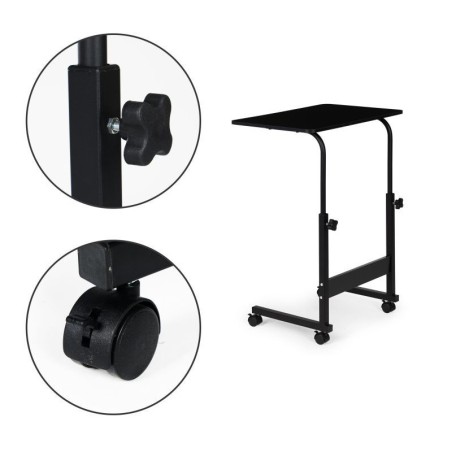 Sülearvutilaud ratastel, must