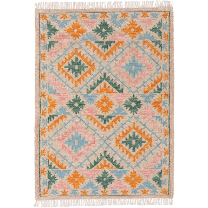 Käsitsi kootud Kilim Zohra mitmevärviline/beež 200x300 cm