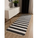 Taaskasutatud materjalist vaip Tom must/valge 80x250 cm