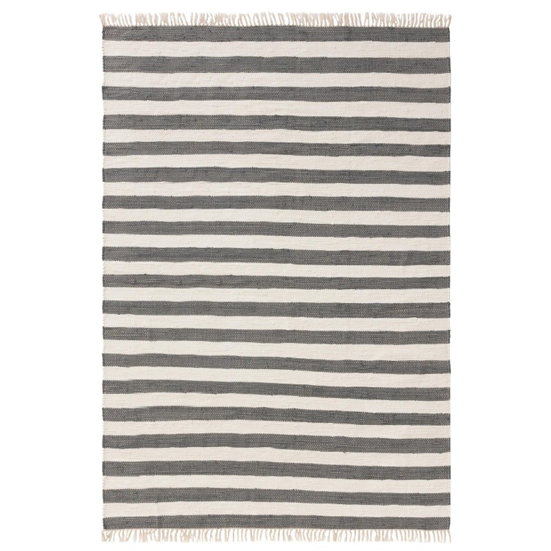 Taaskasutatud materjalist vaip Tom Grey/White 160x230 cm