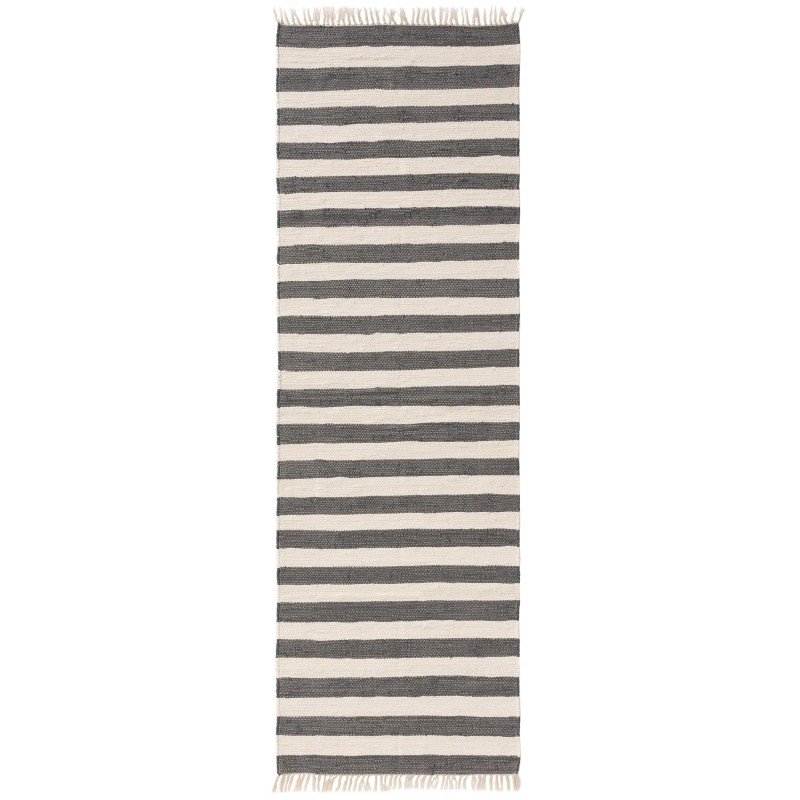 Taaskasutatud materjalist vaip Tom Grey/White 70x200 cm