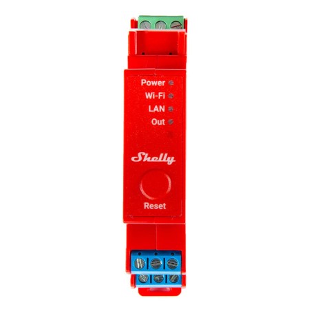 Shelly Pro 1PM DIN-liistu lüliti võimsuse mõõtmisega, 1 kanal, WiFi/LAN