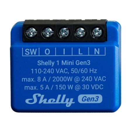 Shelly 1 Mini Gen3 kontroller, WiFi/Bluetooth