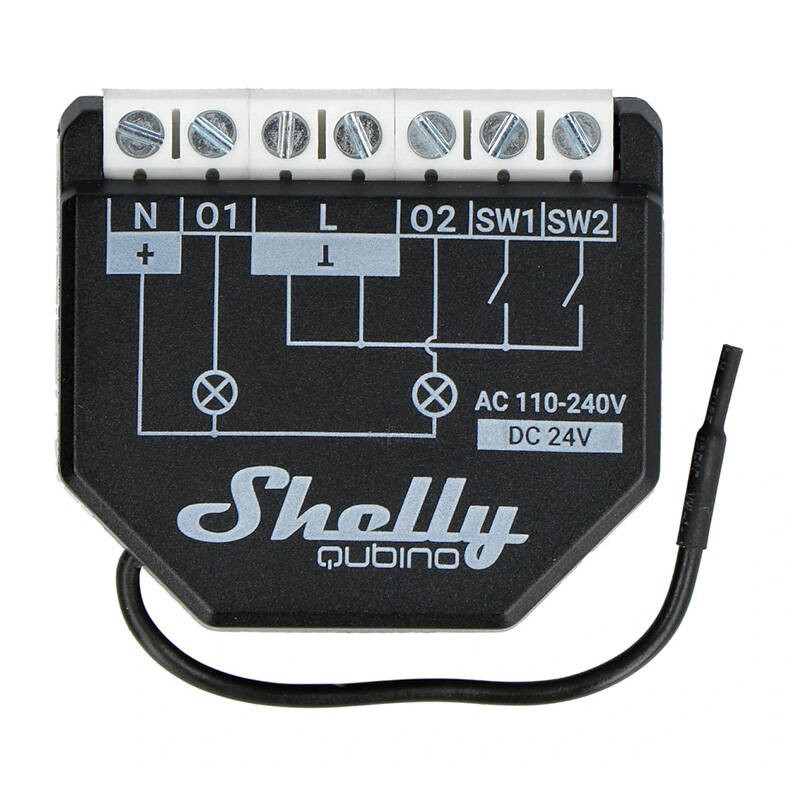 Shelly Qubino Wave2PM kontroller, 2-kanaliline, Z-Wave (võimsuse mõõtmine)