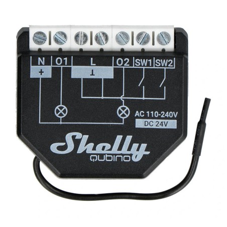 Shelly Qubino Wave2PM kontroller, 2-kanaliline, Z-Wave (võimsuse mõõtmine)
