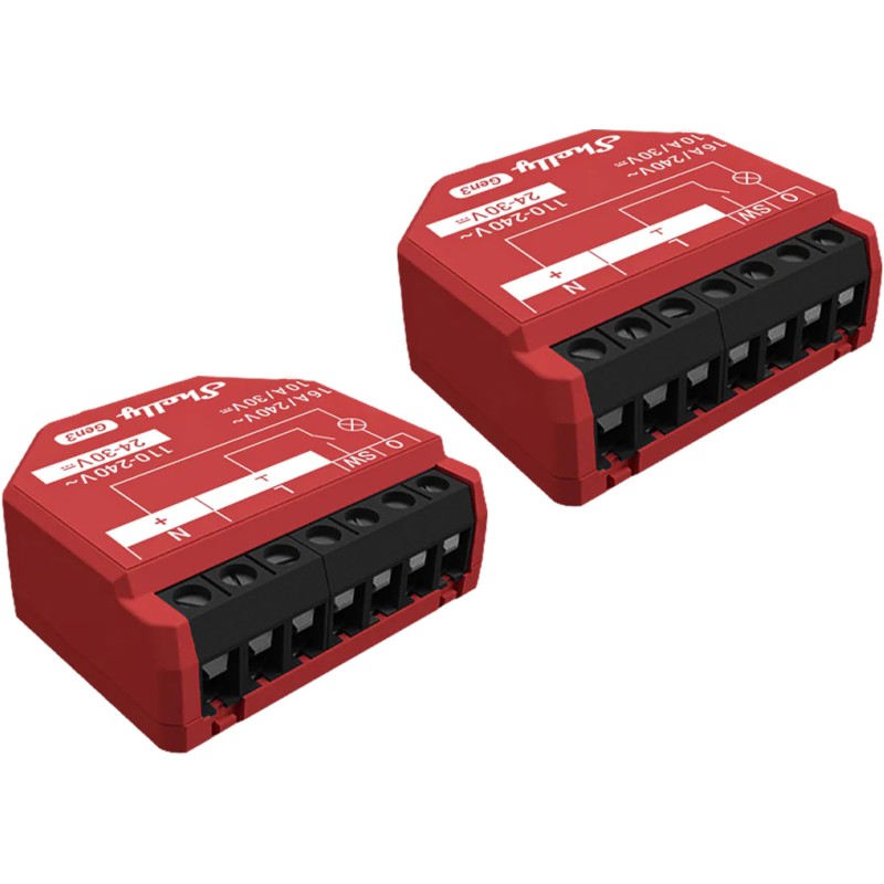 Komplektis 2 Shelly 1PM Gen3 WiFi/Bluetoothi ​​kontrollerit