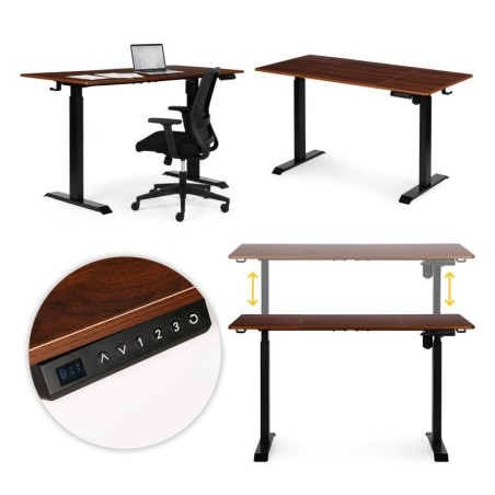 Reguleeritav elektriline laud 140x70 cm, Kõrguse reguleerimine 76–121 cm, must