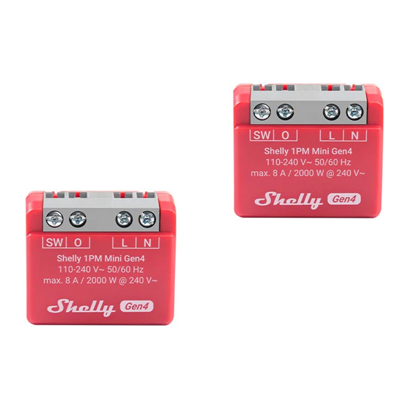 Komplektis 2 Shelly 1PM Mini Gen4 Zigbee/Matter kontrollerit