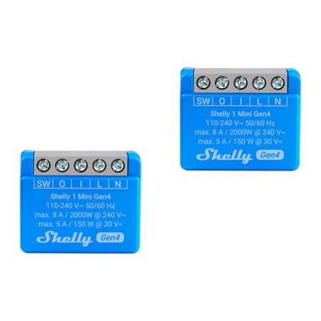 Komplektis 2 Shelly 1 Mini Gen4 Zigbee/Matter kontrollerit