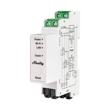 Shelly PRO 3EM 120A 3-faasiline energiaarvesti, WiFi/Bluetooth