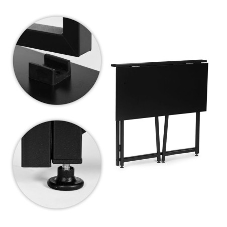 Kokkupandav laud 80x45 cm sülearvutilaud must