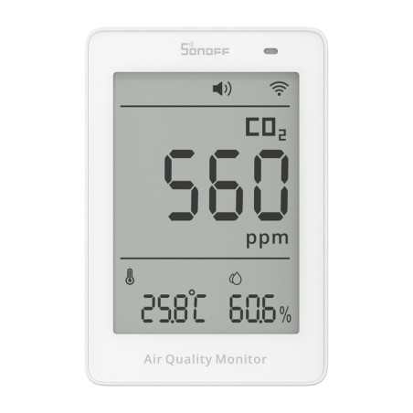 Sonoff AirGuard CO2 SAWF-08P WiFi LCD õhukvaliteedi mõõtur