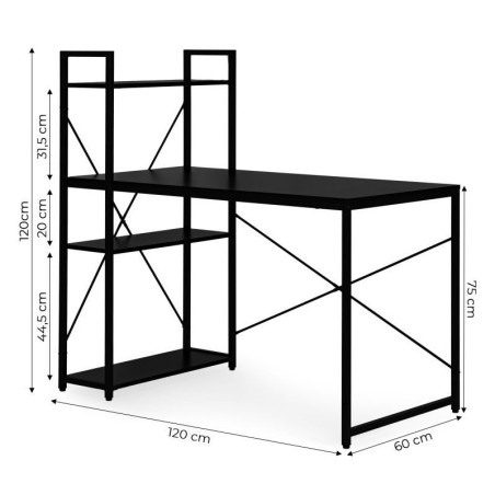 Kirjutuslaud 120x60 cm riiulitega, Loft-st... | FreshDesign.ee