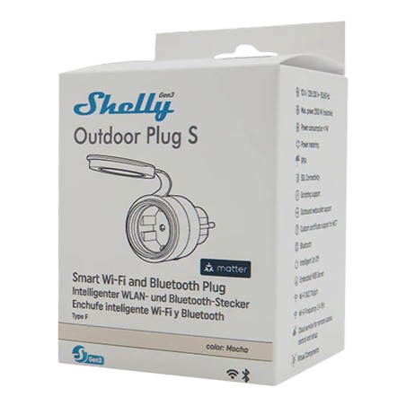 Shelly Plug S MTR Gen3 IP44 12A nutikas välispistikupesa