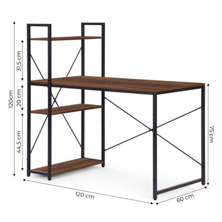 Kirjutuslaud 120x60 cm riiulitega, Loft-stiilis | FreshDesign.ee