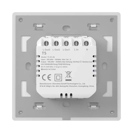 Nutikas WiFi puutetundlik seinalüliti Sonoff TX T5 2C (2-kanaliline)