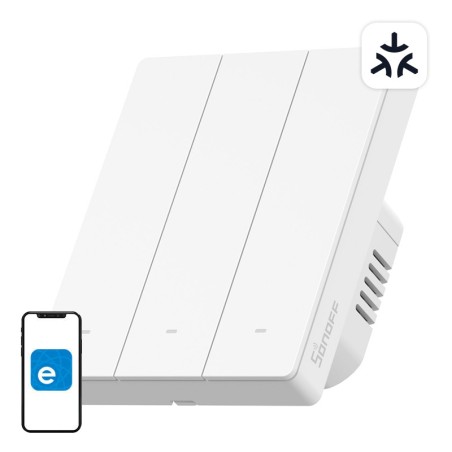 SONOFF M5-3C-80W WiFi Matter nutikas seinalüliti (3-kanaliline, raami jaoks)