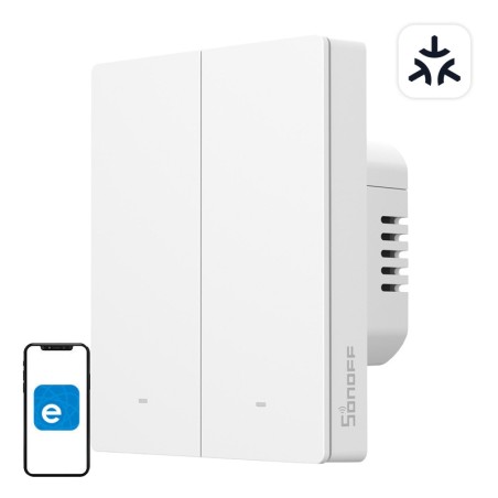 SONOFF M5-2C-80W WiFi Matter nutikas seinalüliti (2-kanaliline, raami jaoks)