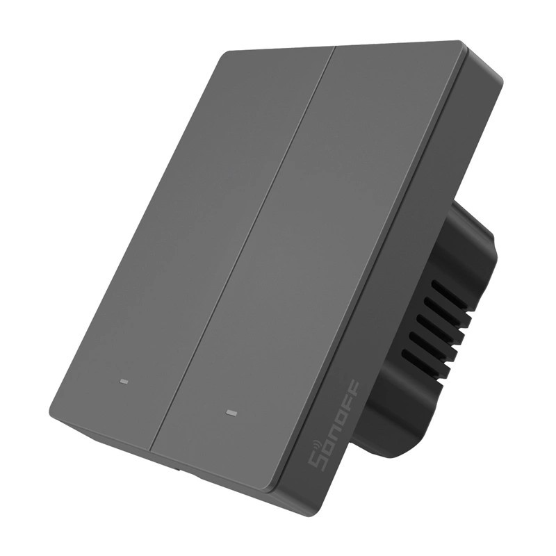 Nutikas WiFi seinalüliti SONOFF M5-2C-80 (2-kanaliline, raami jaoks, grafiit)