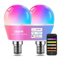 LEPRO BP1-2 E14 LED pirn Bluetoothi ​​ja Wi-Fi-ga, 470 lm, 2-pakk
