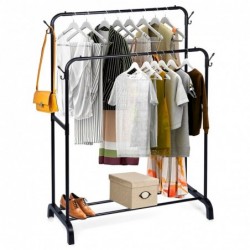 Riidestange metallist must topelt 110x45x152 cm