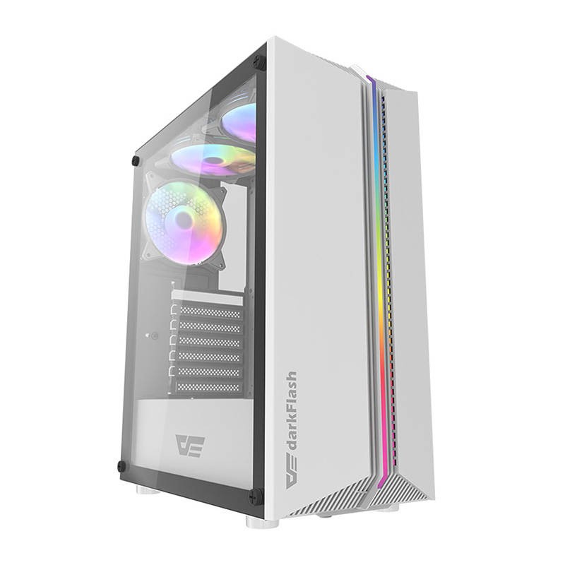 Darkflash DK151 LED arvuti korpus (valge) + 3 RGB ventilaatorit