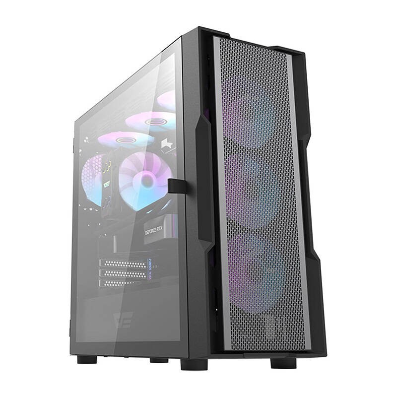 Darkflash DK431 Mesh arvutikorpus (must) + 4 ARGB ventilaatorit