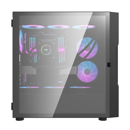 Darkflash DK431 Klaasist arvutikorpus (must) + 4 RGB ventilaatorit