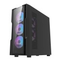 Darkflash DK431 Klaasist arvutikorpus (must) + 4 RGB ventilaatorit