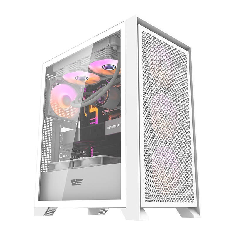Darkflash DRX70 MESH arvutikorpus (valge) + 4 RGB ventilaatorit