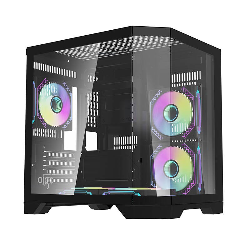 Darflash FT350 arvutikorpus + 5 aRGB ventilaatorit (must)