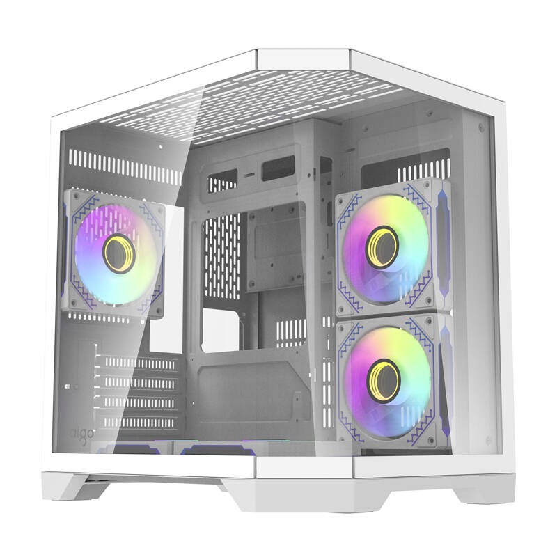 Darflash FT350 arvutikorpus + 5 aRGB ventilaatorit (valge)