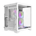 Darflash FT350 arvutikorpus + 5 aRGB ventilaatorit (valge)