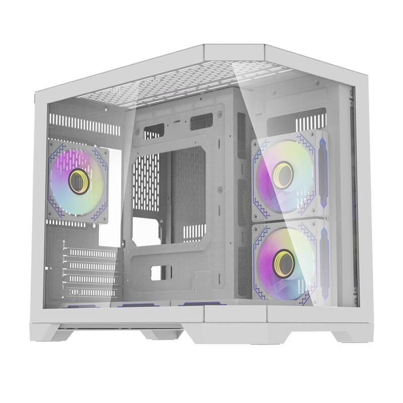 Darflash FT418 arvutikorpus + 6 aRGB ventilaatorit (valge)