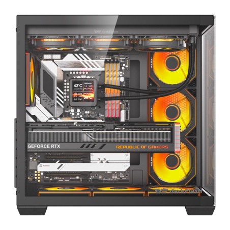 DarkFlash C280 arvutikorpus (must) + 7 ventilaatorit