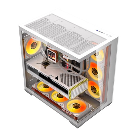 DarkFlash C280 arvuti korpus (valge) + 7 ventilaatorit