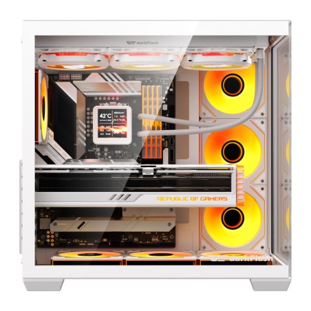 DarkFlash C280 arvuti korpus (valge) + 7 ventilaatorit