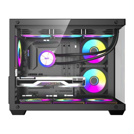 DarkFlash B275 PRO arvutikorpus (must) + 6 ventilaatorit