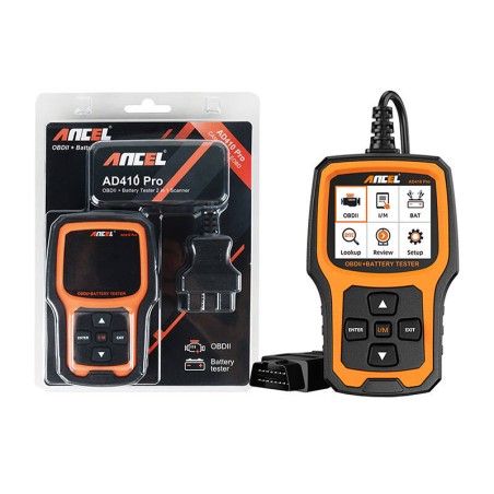 2in1 diagnostikaskanner OBD2 ja akutester Ancel AD410 PRO