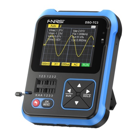 FNIRSI käeshoitav digitaalne ostsilloskoobi transistori tester SigGen 3 in 1 DSO-TC3