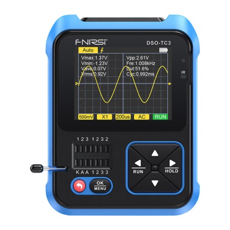 FNIRSI käeshoitav digitaalne ostsilloskoobi transistori tester SigGen 3 in 1 DSO-TC3