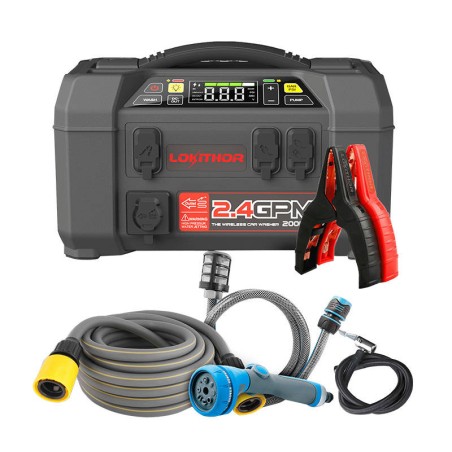 Lokithor AW401 Jump Starter / Booster 2500A + Powerbank 20000mAh + Kompressor + välklamp + Power Wash 5-in-1 seade