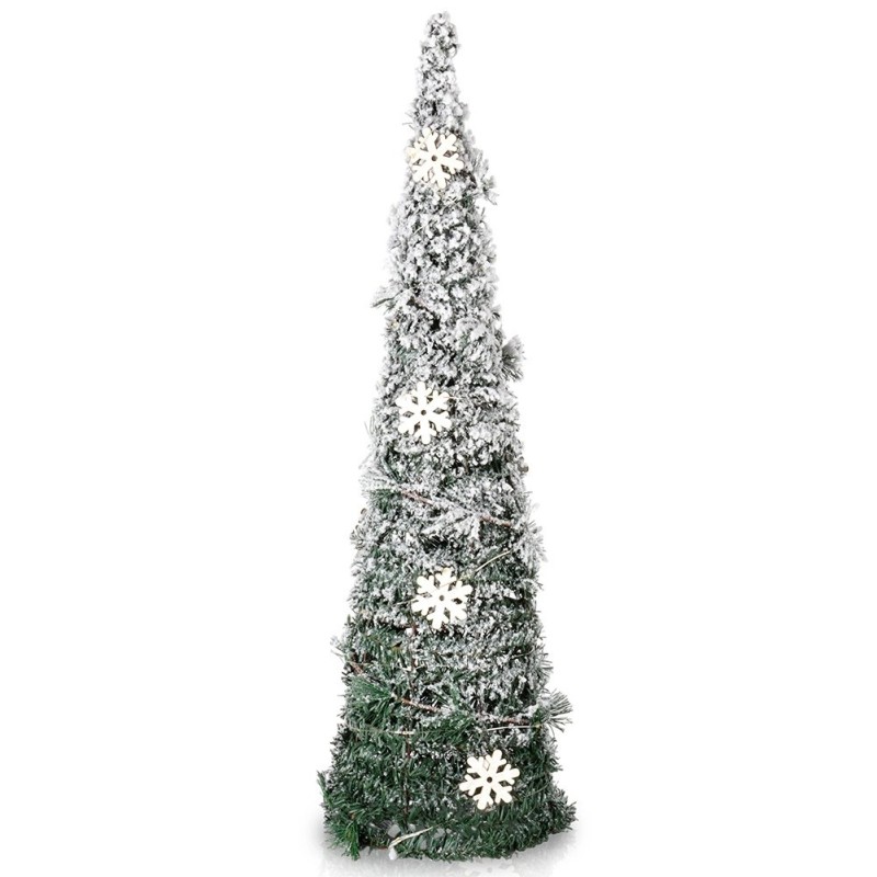 Helendava koonusega jõulupuu, roheline, 30 LED-i, 60 cm